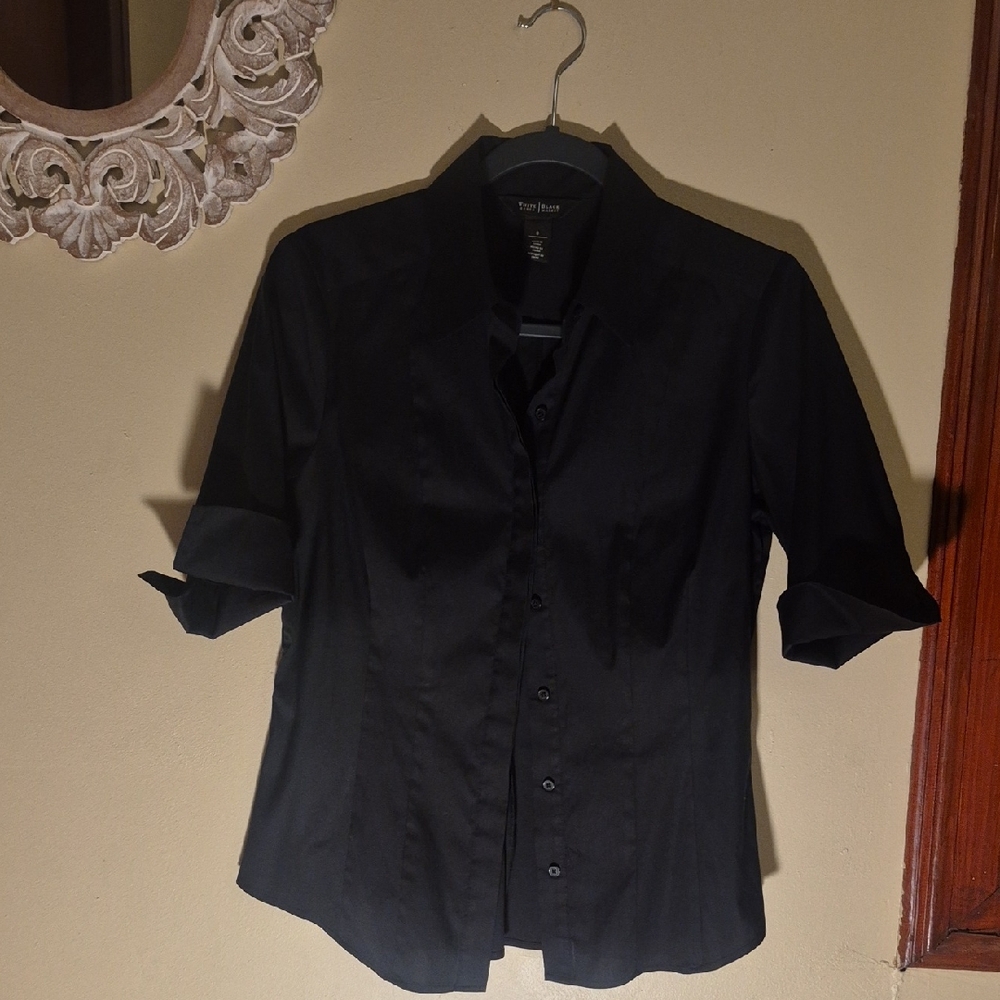 White House Black Market Elegant Black Blouse